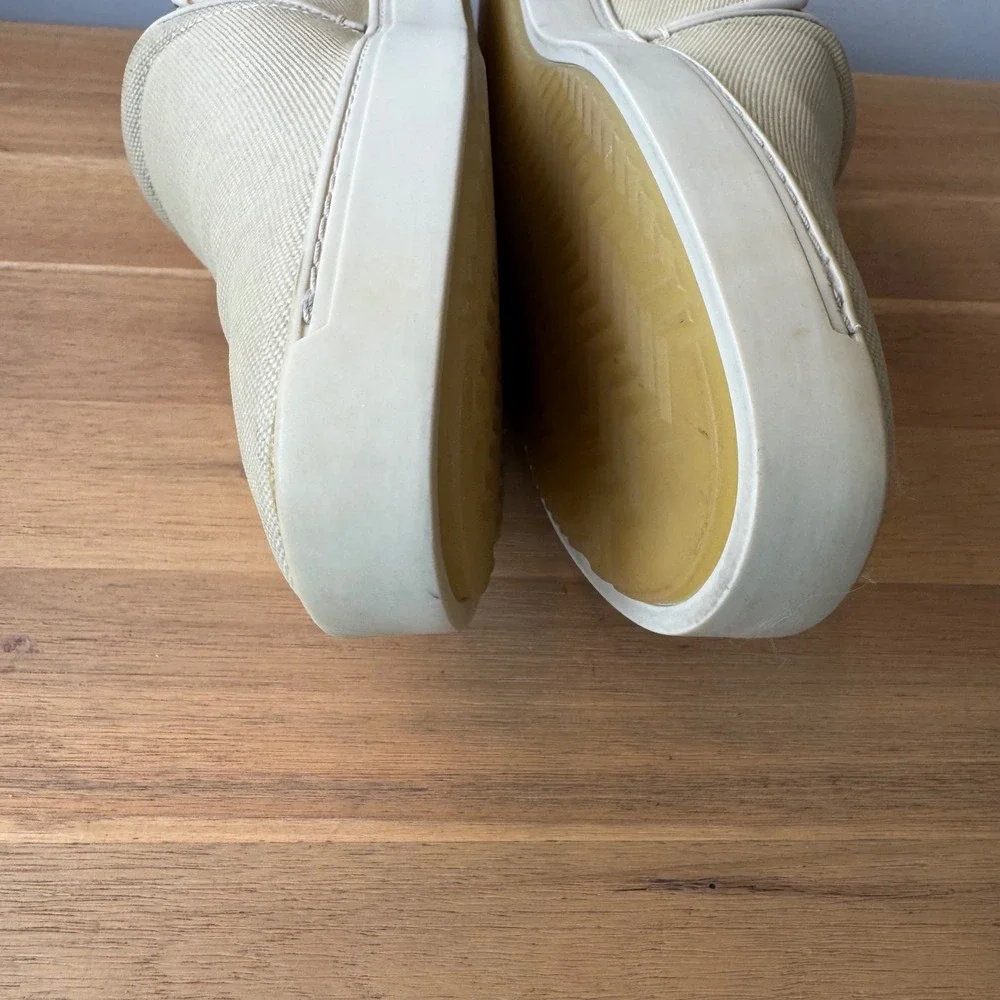 Rag & Bone Men 12 EU 45 Cream Off White Canvas Slip On Sneaker Loafers Casual